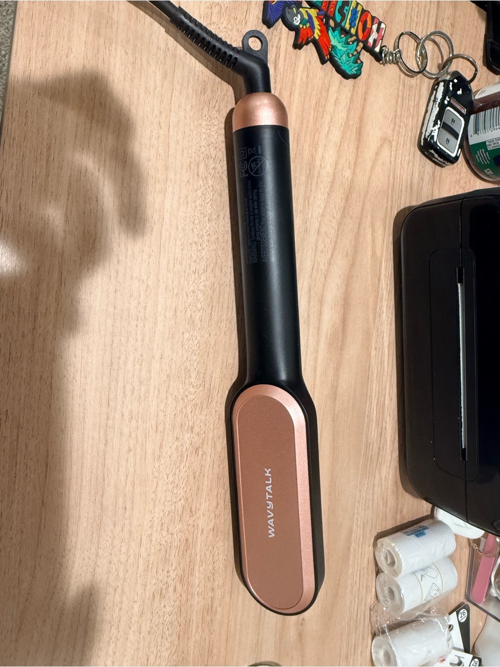 Wavytalk Rose Gold & Black Hair Straightening Brush